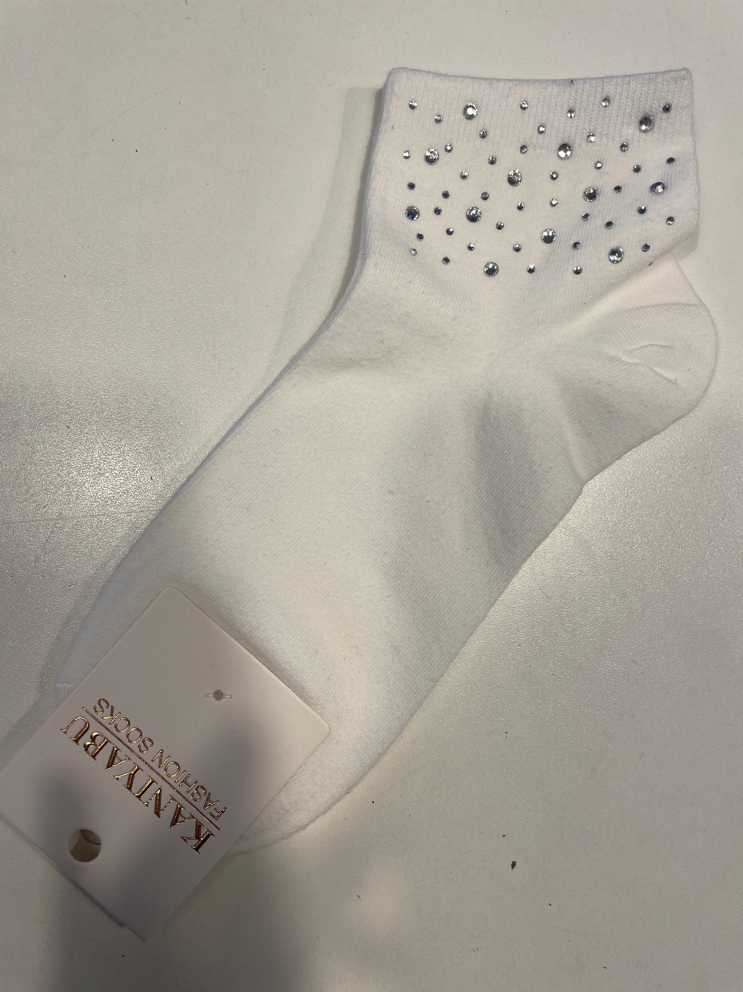 Socken weiß Glitzer