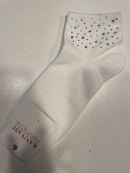 Socken weiß Glitzer