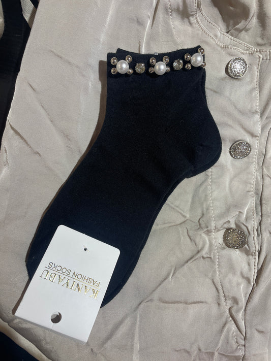 Socken Perlen Black