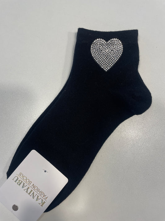 Socken Black Herz